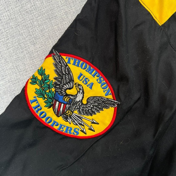 Vintage 90s Thompson & Co Cigars Racing Jacket Men XL Embroidered Patches Bomber - Picture 6 of 14